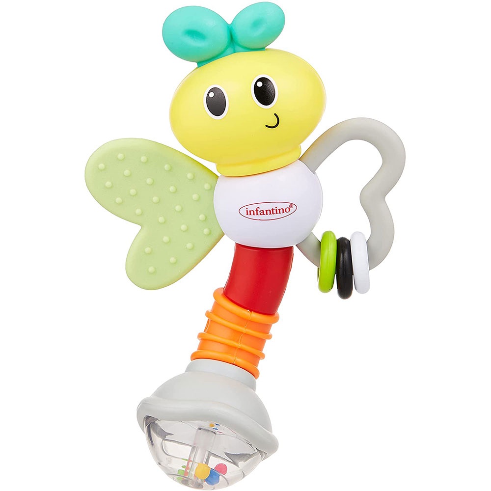 Gặm nướu kiêm đồ chơi cho trẻ Infantino Rattle & Teether Love Bug