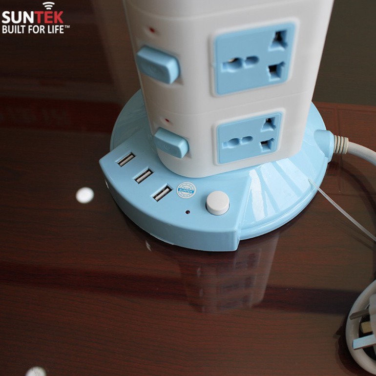 Ổ cắm điện SUNTEK đa năng 3 tầng 12 chân cắm điện 3 cổng USB . .
