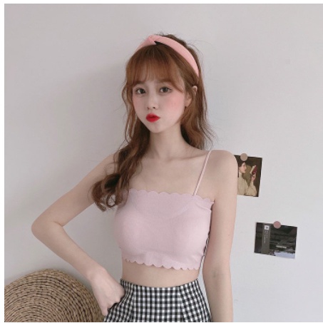 mẫu mới * Bra Su Tăm Viền Sóng 2 Dây Mềm Mát Có Mút Ngực Hot Trend