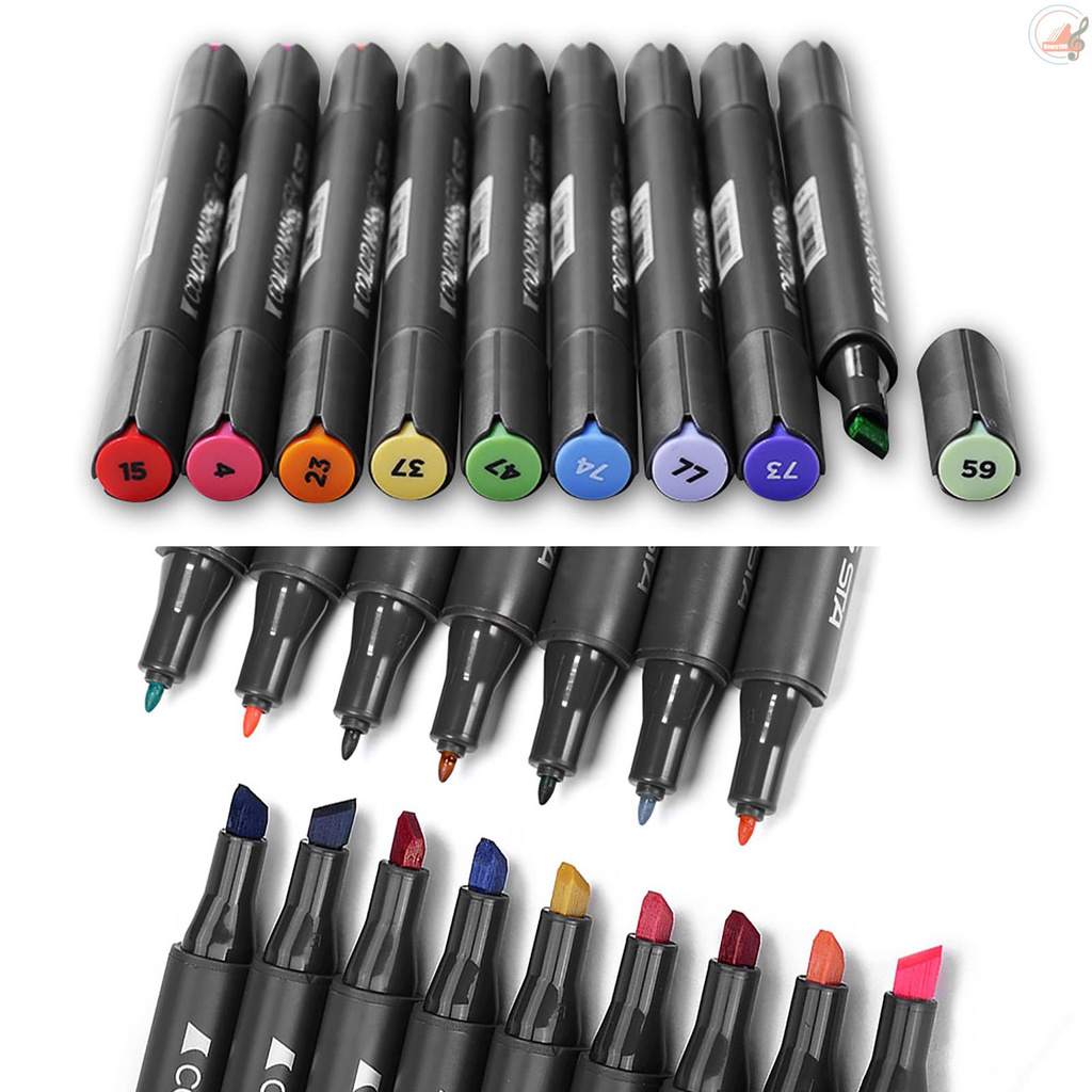 12 Colors Twin Marker Marking Pen Highlighter Broad Fine Tip Alcohol-based Ink for Manga Advertisement Architecture   Designing