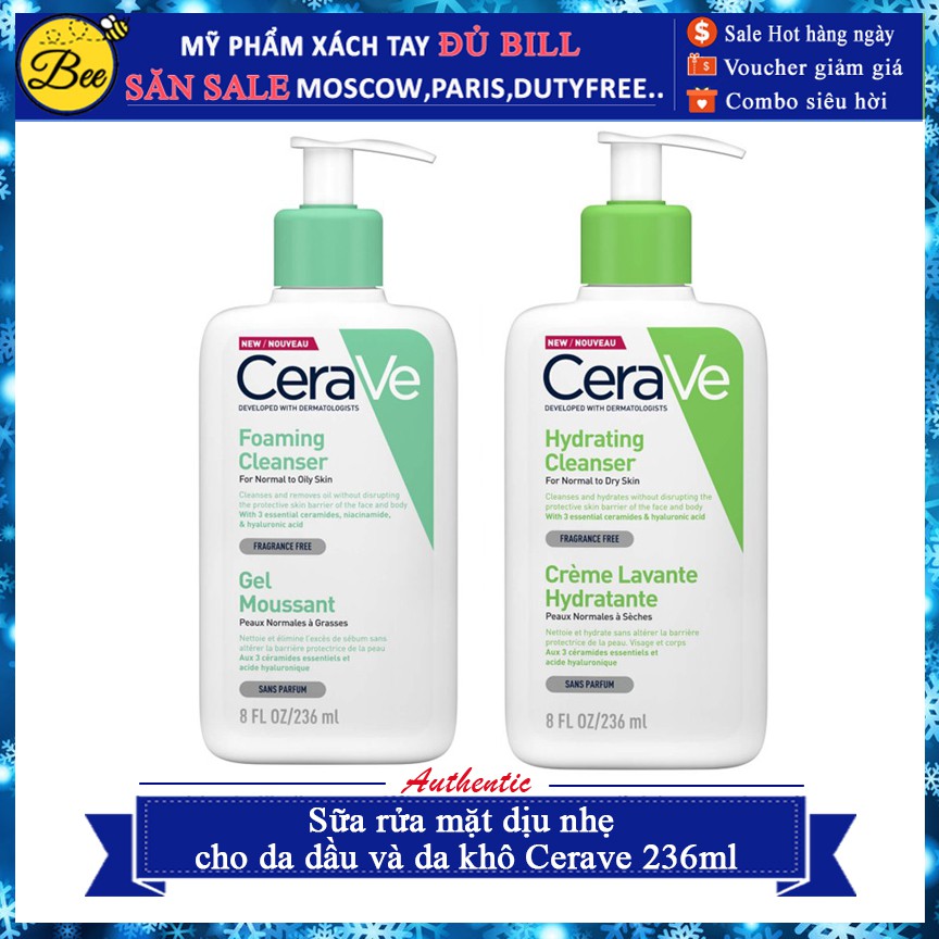 [Mã COS1904 giảm 8% đơn 300K] (Có Bill) Sữa rửa mặt Cerave 236ml | WebRaoVat - webraovat.net.vn