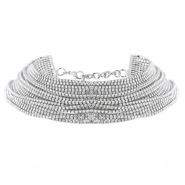 Vòng cổ choker nhiều lớp đính đá lấp lánh thời trang nữ