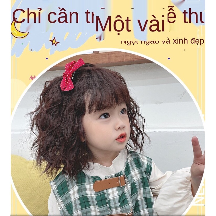 Tóc giả dài xoăn phong cách Hàn Quốc dễ thương cho bé gái