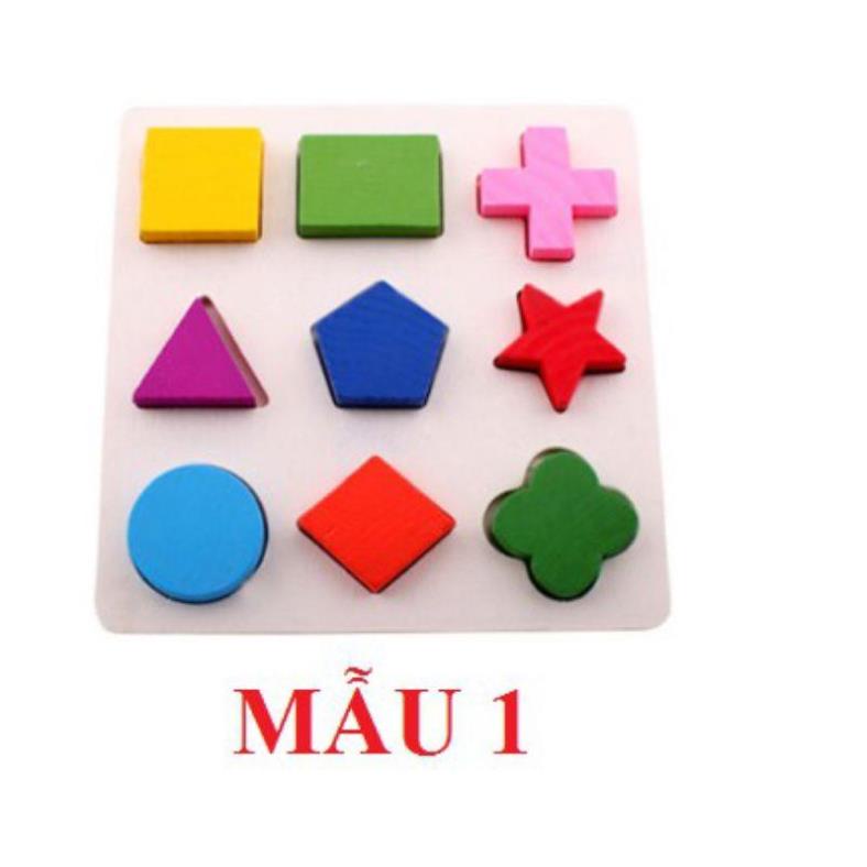 Đồ chơi montessori ghép hình học gỗ - đồ chơi an toàn trí tuệ cho bé