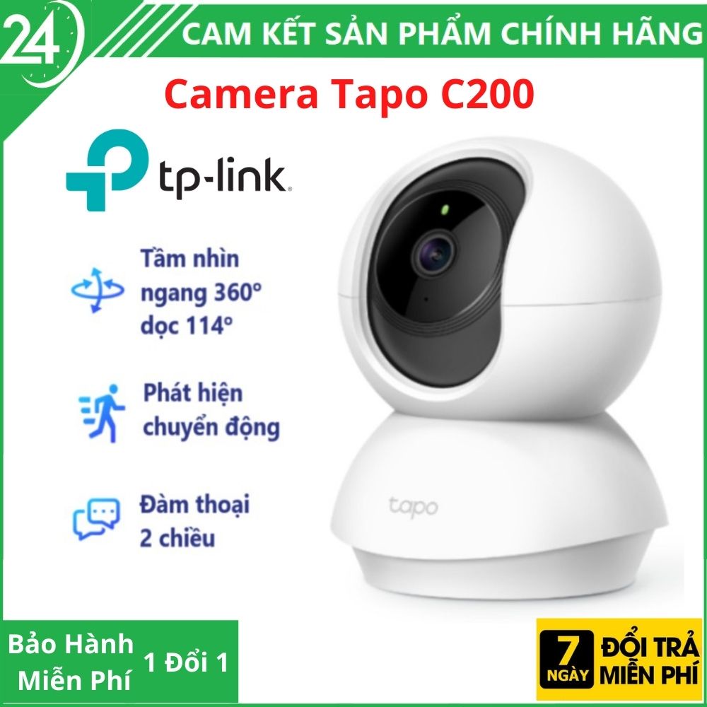 Camera Wifi TP-Link Tapo C200 Full HD 1080P 360 độ, phát hiện chuyển động, đàm thoại 2 chiều