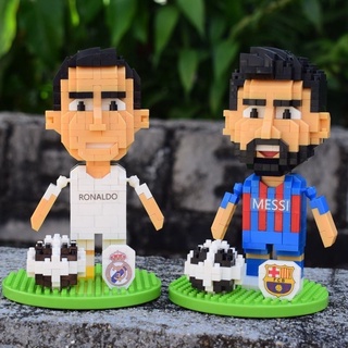  Mô Hình Lắp Ráp Lego Mô Phỏng Cầu thủ Bóng Đá Ronaldo, Messi, Neymar Nhựa ABS Nanoblock dành cho fan bóng đá