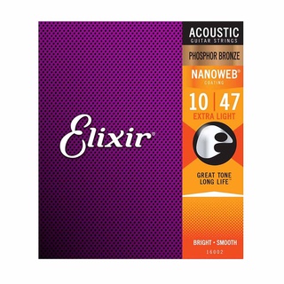 [ Chính hãng 100% ] Dây Đàn Guitar Acoustic Elixir, Phosphor Bronze, phủ Nanoweb