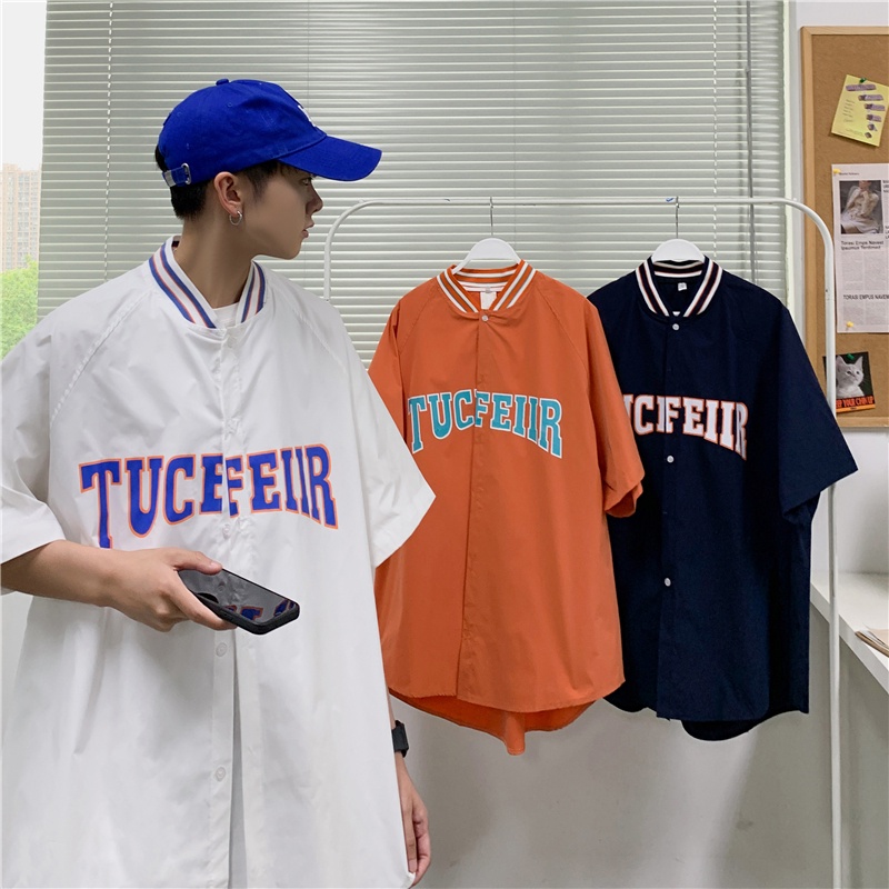 Áo bóng chày in chữ tiếng anh kiểu Hàn Quốc thiết kế đơn giản trẻ trung