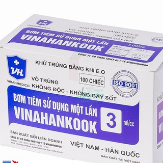 Bơm tiêm vinahankook 1ml , 3ml, 5ml hộp 100c