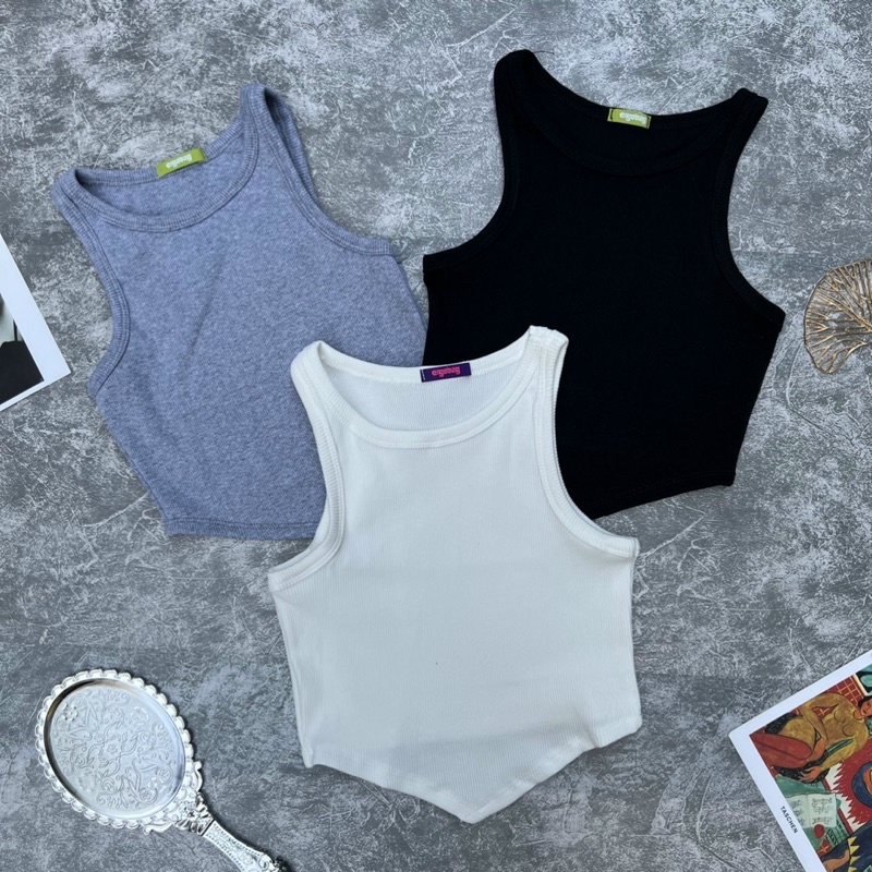 ÁO CROPTOP BA LỖ THUN GÂN DÀY DẶN TÀ NHỌNChizi Shop