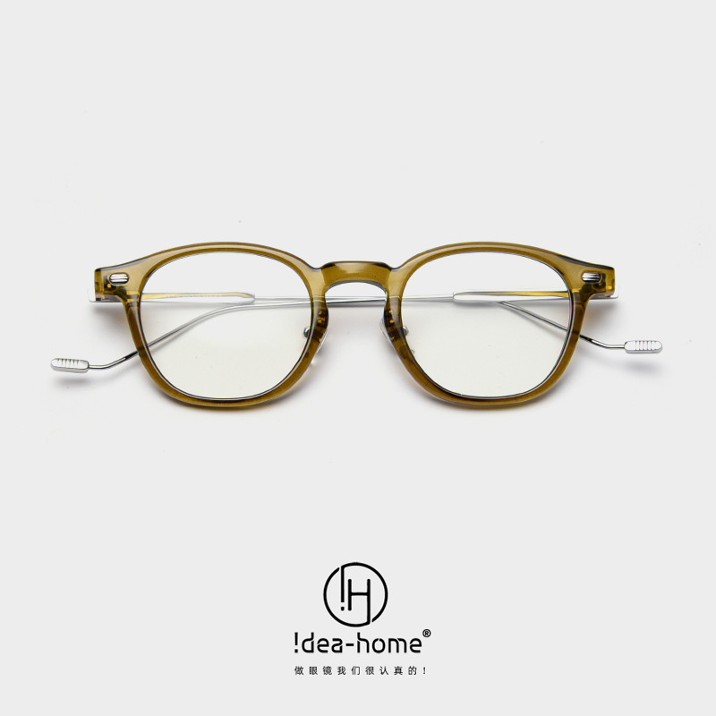 Mắt kính gọng tròn bằng titan T22004 phong cách Retro Hàn Quốc