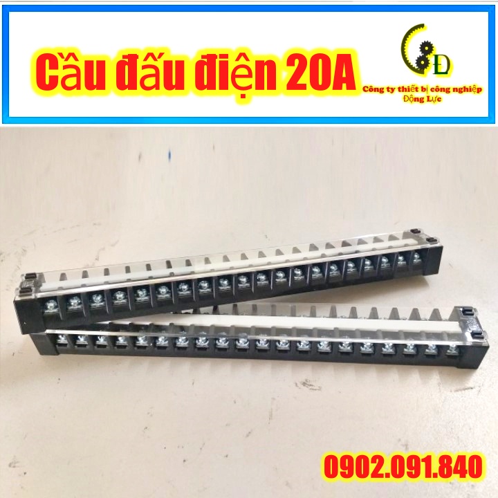 Cầu đấu điện 10A, 20A 15, 20 chân, mắt, pha 1 cái Korea Domino terminal block chia dây điện hàng nhập khẩu Hàn Quốc