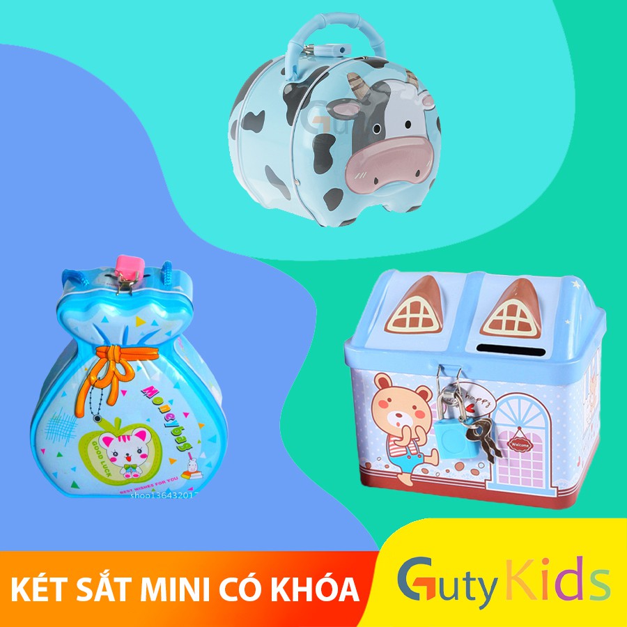 Két sắt mini có khóa xinh xắn cho bé, ống heo tiết kiệm tết kiểu dáng siêu đáng yêu cho bé được chọn lựa mẫu