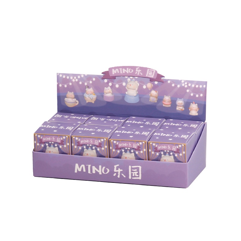 Bộ 8 Mô Hình Mèo Dễ Thương, Trang Trí Bàn Học, Ô Tô