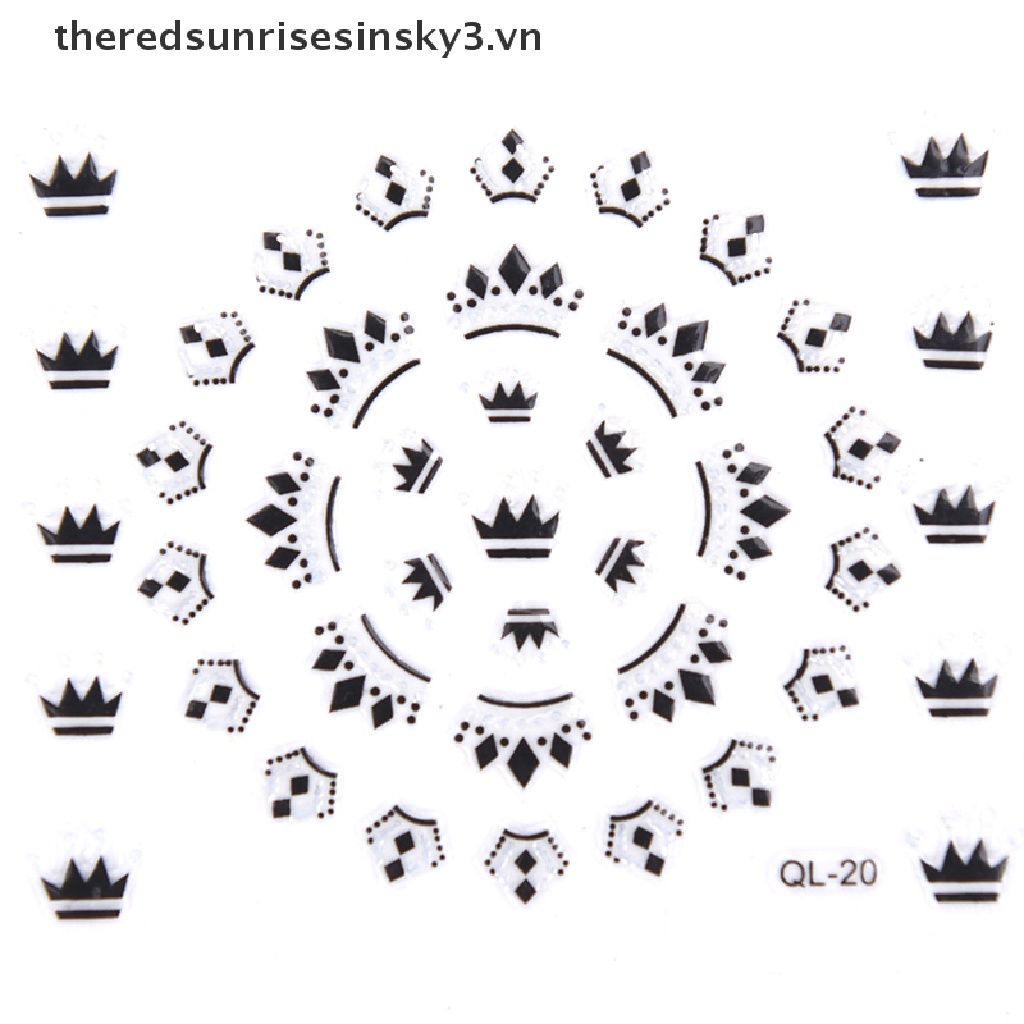 Set 30 Tấm Hình Dán Hoa 3D Trang Trí Móng Tay