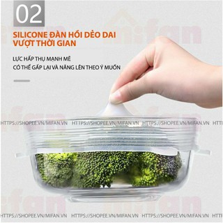SET 6 MÀNG SILICON BỌC THỰC PHẨM - NẮP ĐẬY THỰC PHẨM