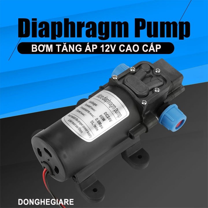 Máy bơm mini đa năng 12V/60W tăng áp phun sương tưới cây rửa xe