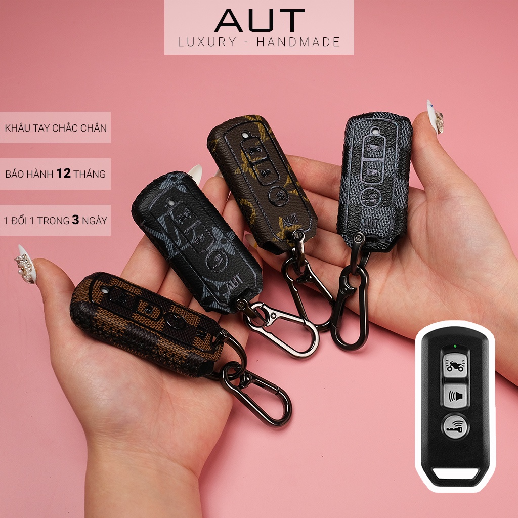 Ví da đựng chìa khóa smartkey Honda SH Pcx SH Mode Cub Adv LV khâu tay SHK CD