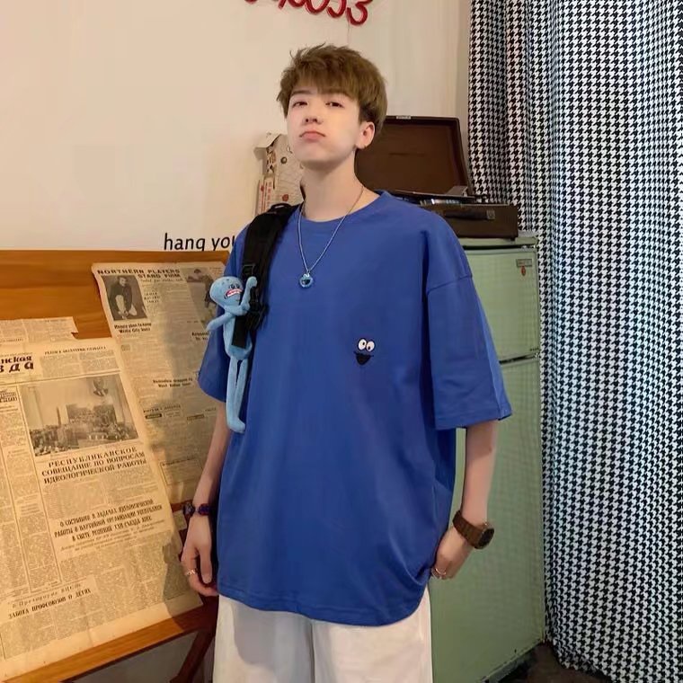 Áo Thun Nam Tay Ngắn Dáng Rộng Size M-5XL Phong Cách Hàn Quốc