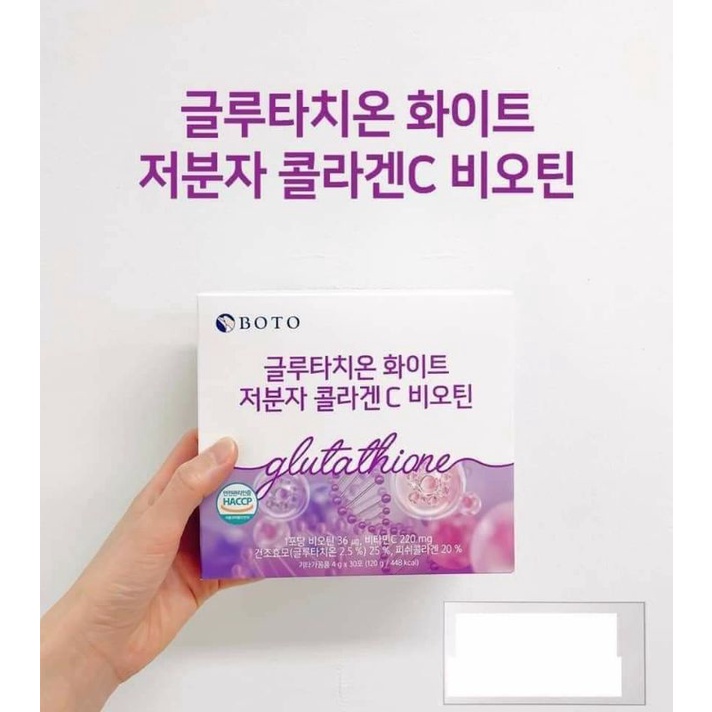 Bột uống trắng da căng mịn da Glutathione Boto 1000Mg