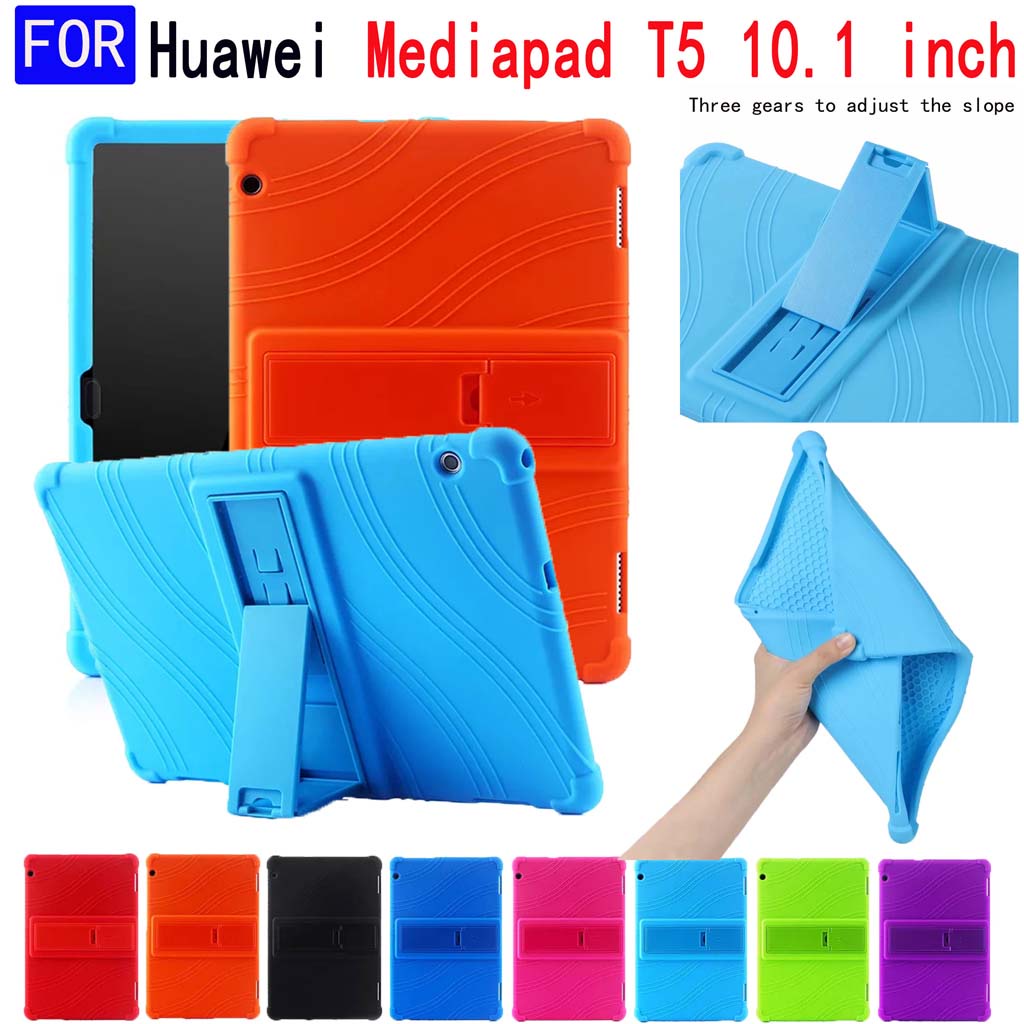 Ốp máy tính bảng silicon mềm chống sốc có giá đỡ cho Huawei Mediapad T5 10,1 inch AGS2-W09 / L09 / L03 / W19