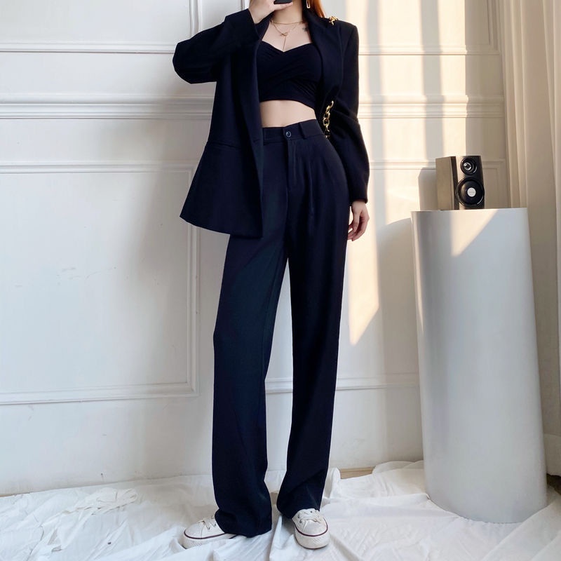 Cổ Phiếu Sẵn Sàng❤Quần Dài Ống Rộng Lưng Cao 170 Độ Thời Trang Cho Nữ