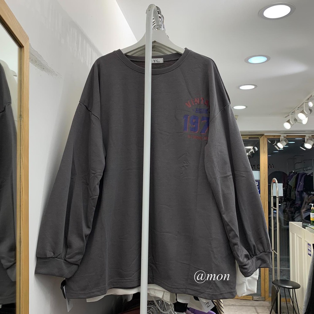 201042 Áo sweater nỉ da cá 1971 - áo nỉ ulzzang nữ freesize | BigBuy360 - bigbuy360.vn