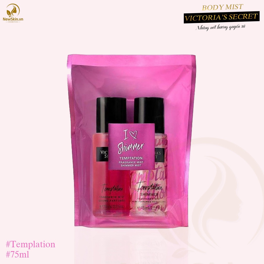 Set 2 Xịt Thơm Nước Hoa Victoria’s Secret I Love Shimmer Mini Fragrance Mist Gift 75ml