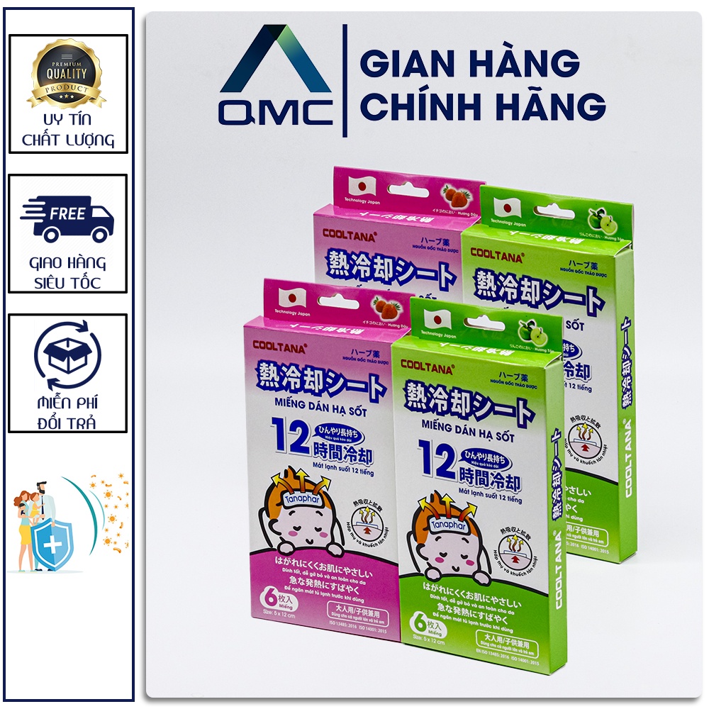 Miếng Dán Hạ Sốt CoolTana Giúp Bé Hạ Nhiệt Giảm Sốt - Hộp 6 Miếng Dùng Được Cho Trẻ Sơ Sinh