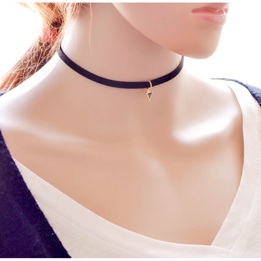  Vòng cổ nữ choker tam giác 1 tầng cá tính