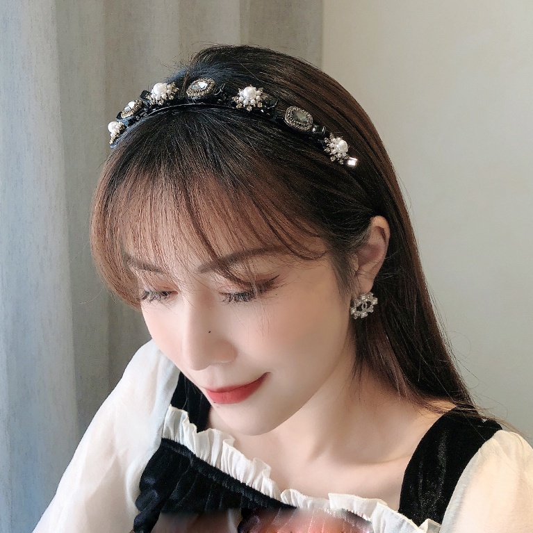 Băng Đô Dây Bện Đính Ngọc Trai Thời Trang Cho Nữ