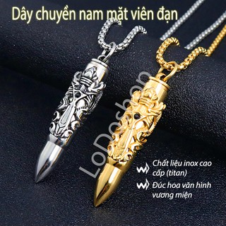 Dây chuyền nam mặt viên đạn - dây chuyền inox cao cấp