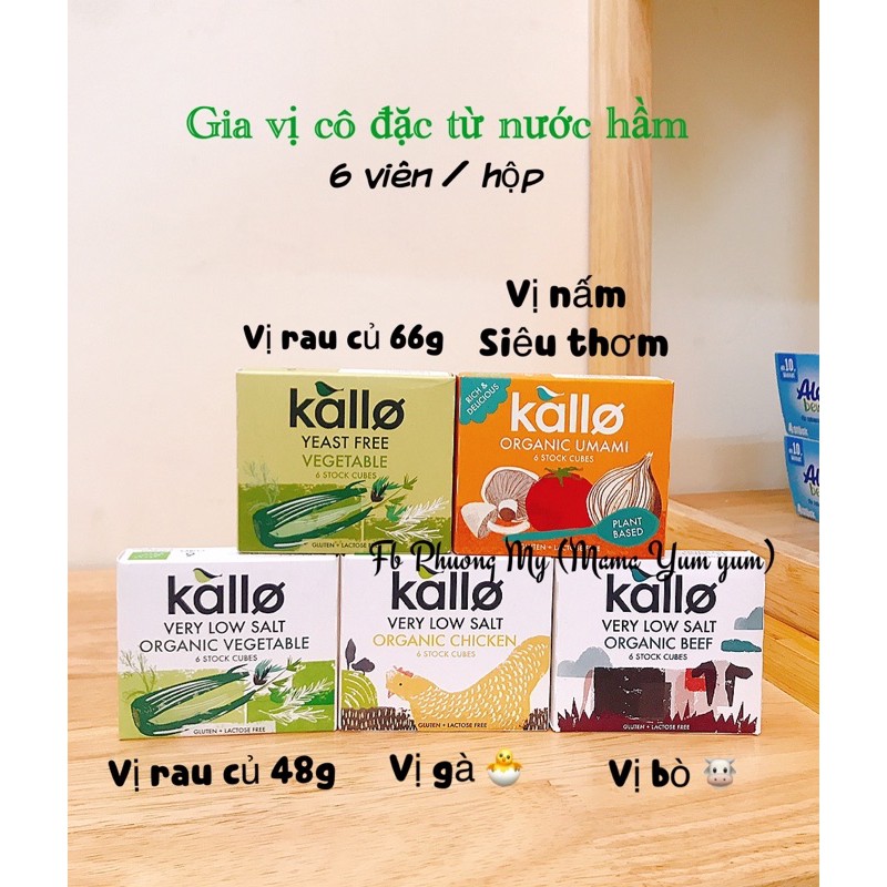 Date 9,12/2022 Gia vị cô đặc từ nước hầm KALLO Organic của Anh cho bé từ 6 tháng ăn dặm( dạng tuýp, viên, bột )