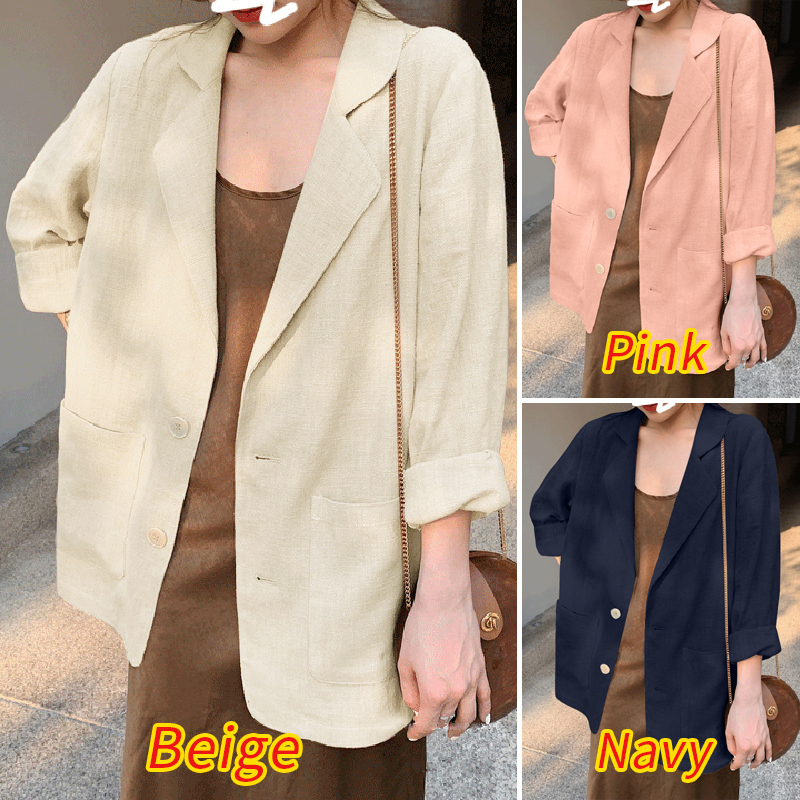 Áo Khoác ZANZEA Dáng Rộng Cổ Bẻ Tay Dài Màu Trơn Thời Trang Dạo Phố Thường Ngày Cho Nữ | BigBuy360 - bigbuy360.vn