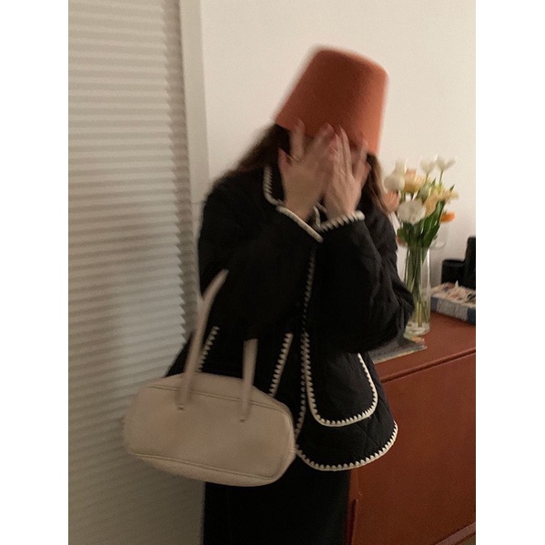 Áo Phao Hoạ Tiết Quả Trám Viền Tweed - A042