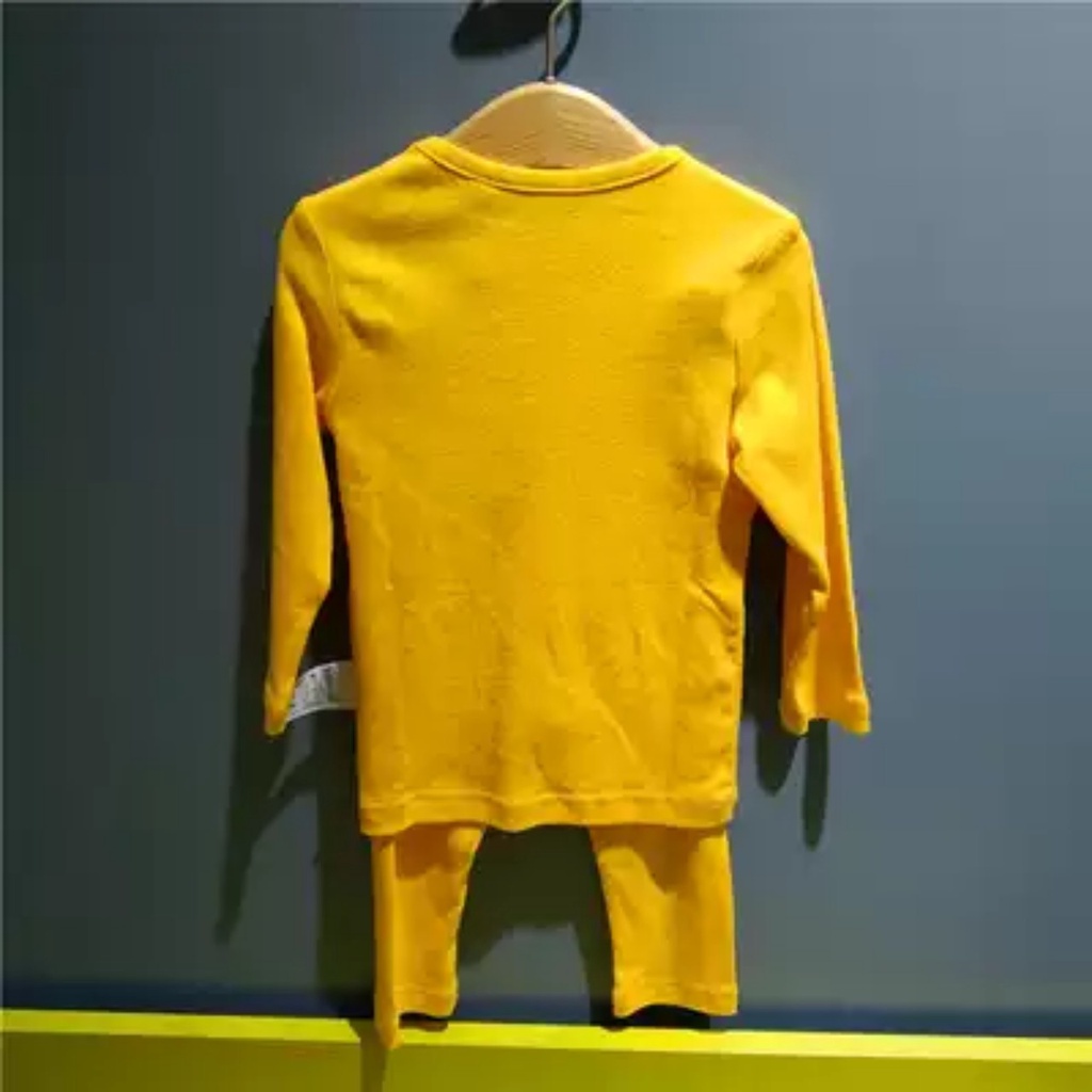 [80,130] Bộ ngủ mặc nhà dài tay cotton mềm co giãn màu vàng khinh khí cầu xuất Hàn dư xịn cho bé trai bé gái