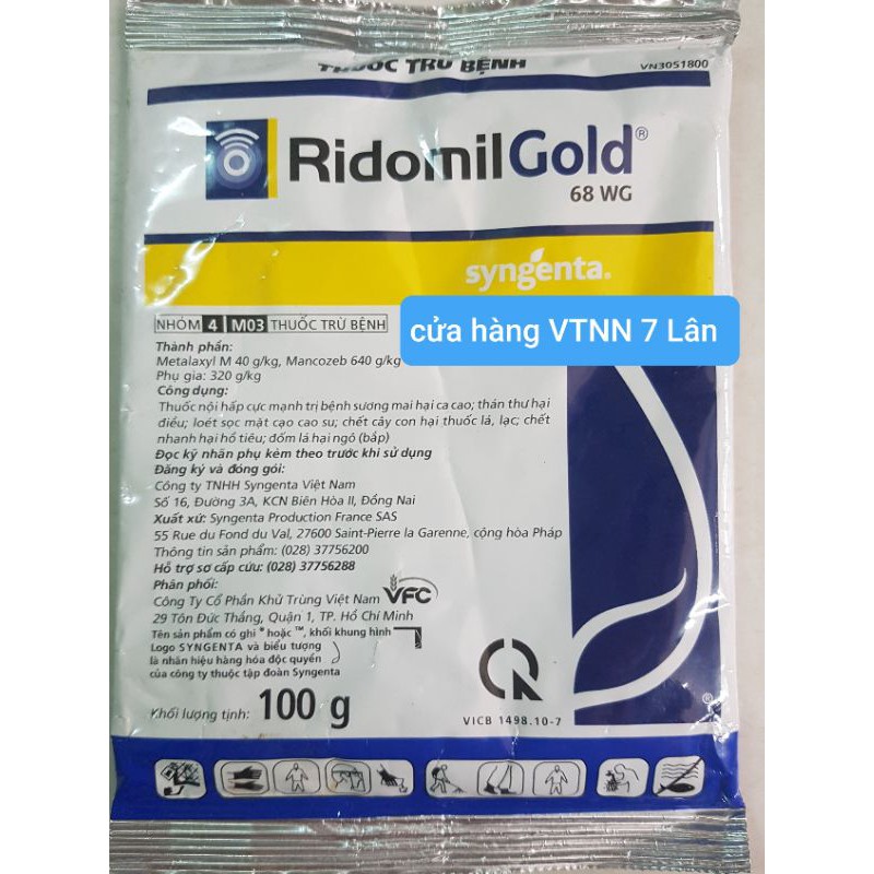 Ridomil gold 100gr trừ nấm bệnh