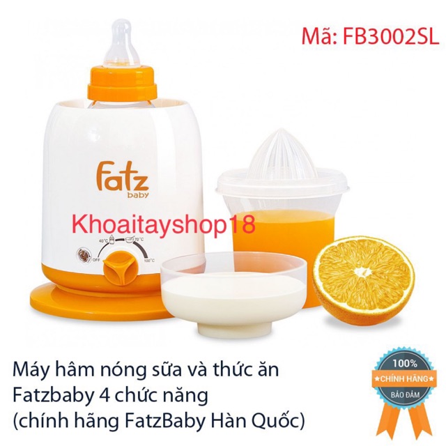 BH 1 Đổi 1 Trong 12 Tháng - Máy Hâm Nóng Sữa Và Thức Ăn 4 Chức Năng Fatzbaby FB3002SL