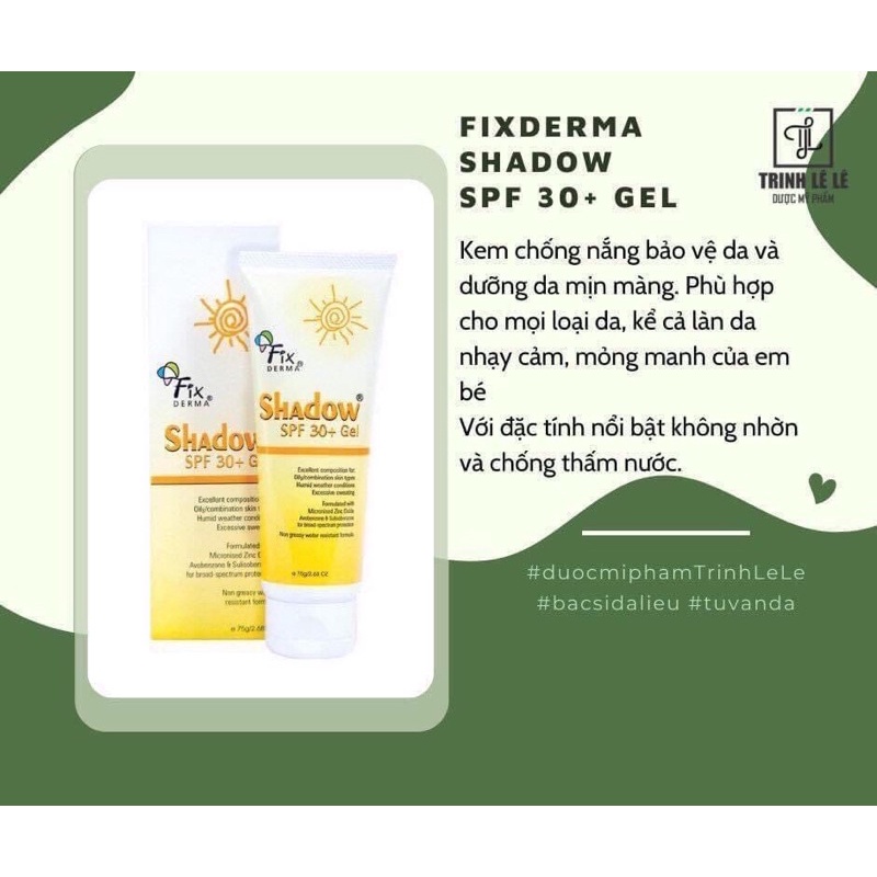 Kem chống nắng fixderma shadow spf30+