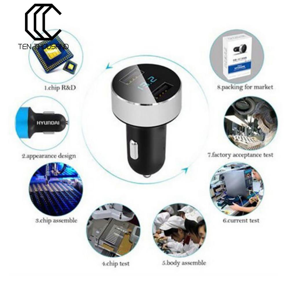 Tẩu sạc cổng USB kép 5V/3.1A trên xe ô tô cho điện thoại IPhone Samsung | BigBuy360 - bigbuy360.vn