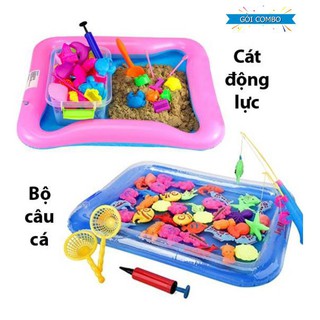 Combo Bộ Cát Động Lực + Bể Phao Câu Cá Cho Bé  YBTS so