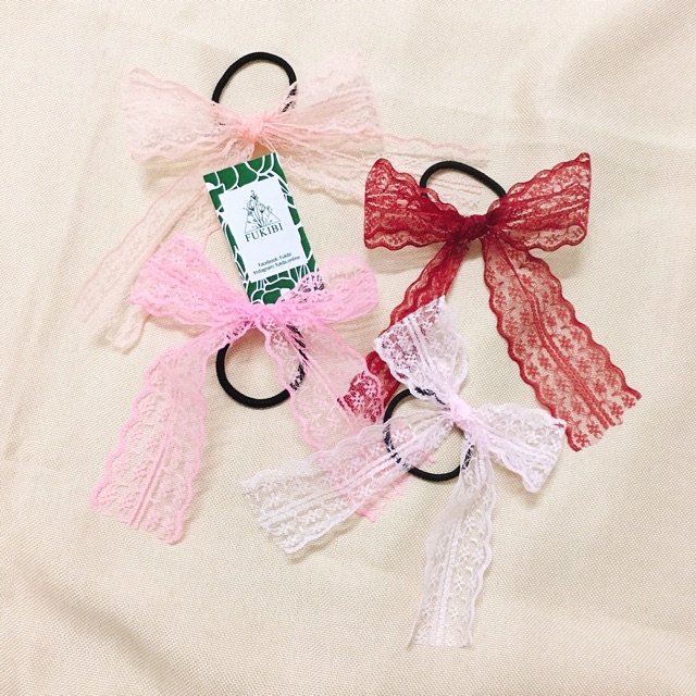 CỘT TÓC NƠ REN TIỂU THƯ ẢNH THẬT