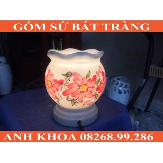 Đèn tinh dầu hoa Bát Tràng - Gốm sứ Bát Tràng Anh Khoa