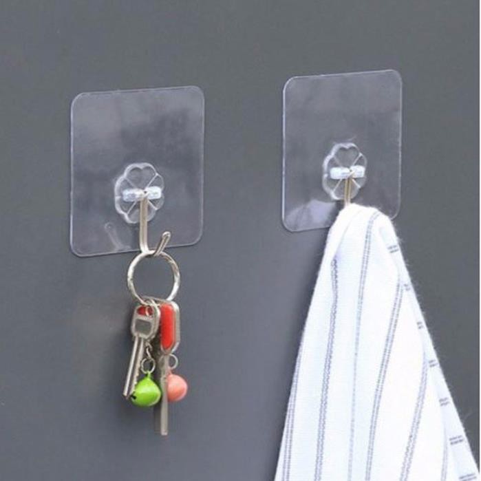 ( hang hot) Móc Dán Tường Trong Suốt – Chịu Lực Tốt – Siêu Dính 10 cai