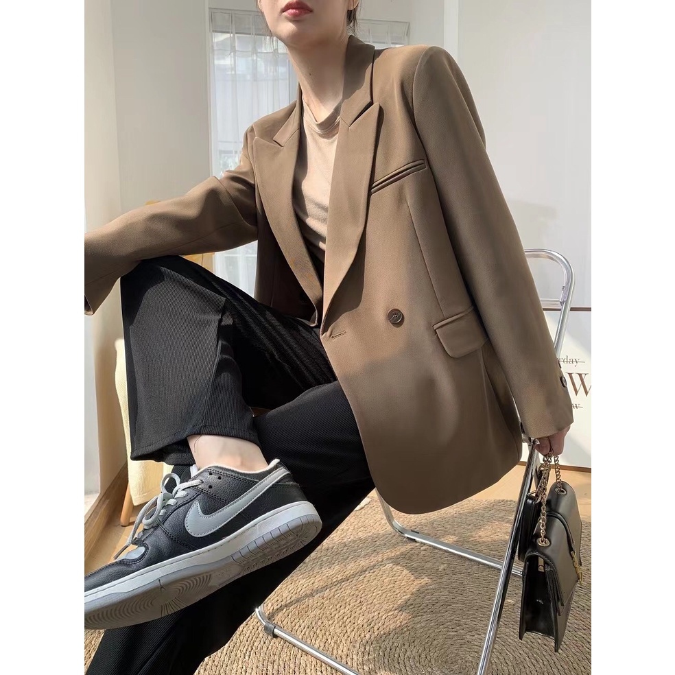 Áo Blazer Cúc Chéo Thiết Kế Chuẩn Blazer 2 Lớp Túi Nắp Blazer Cổ V Vải Đẹp Cao Cấp - BLA22091