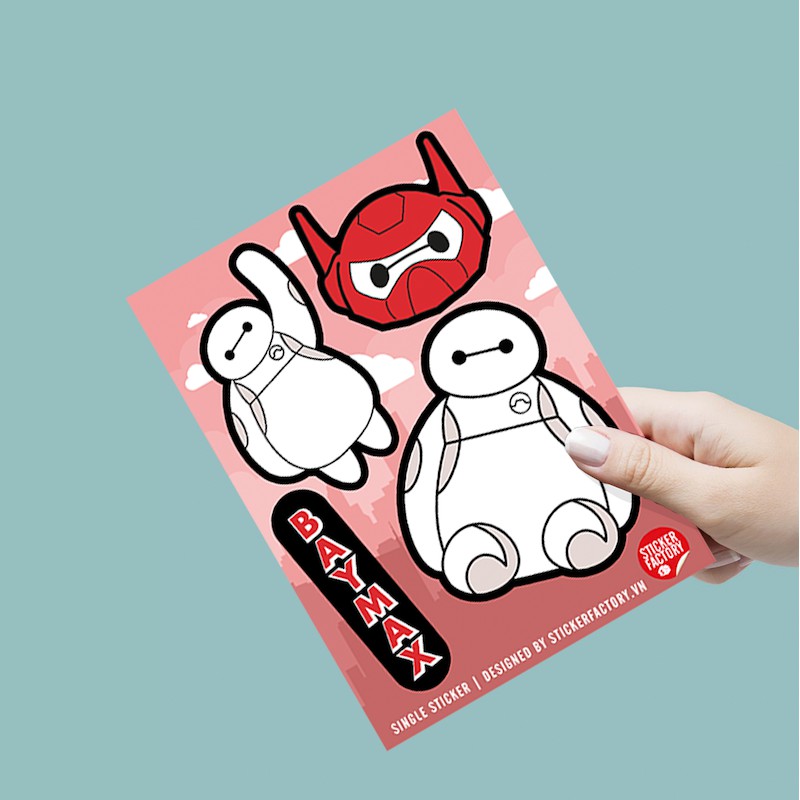 Sticker decal single hình dán lẻ STICKER FACTORY - Chủ đề Baymax