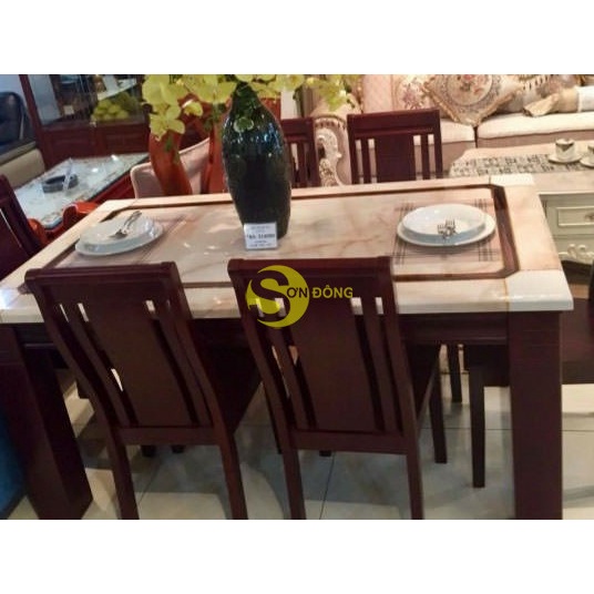 Bộ bàn ăn 6 ghế Haiti hiện đại bàn vuông