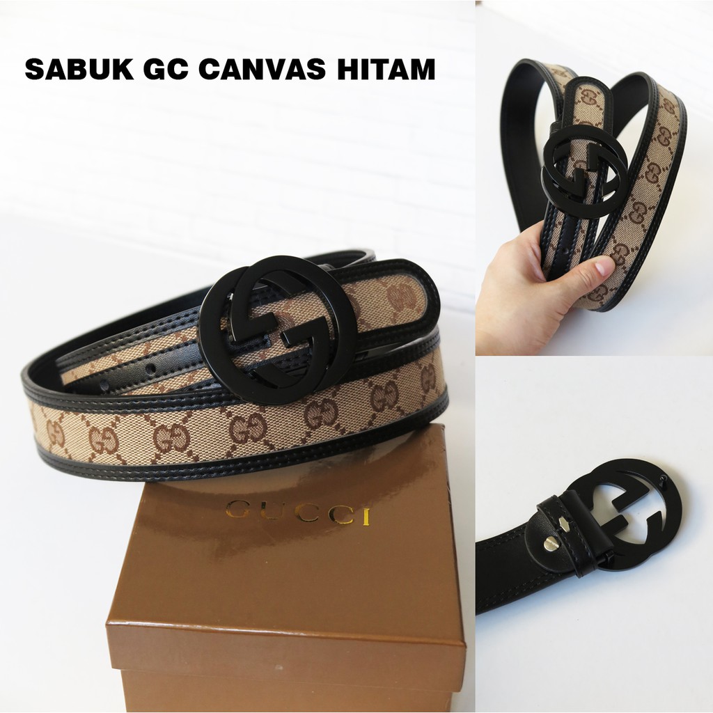 Thắt Lưng Gucci Vải Canvas Màu Đen Cá Tính