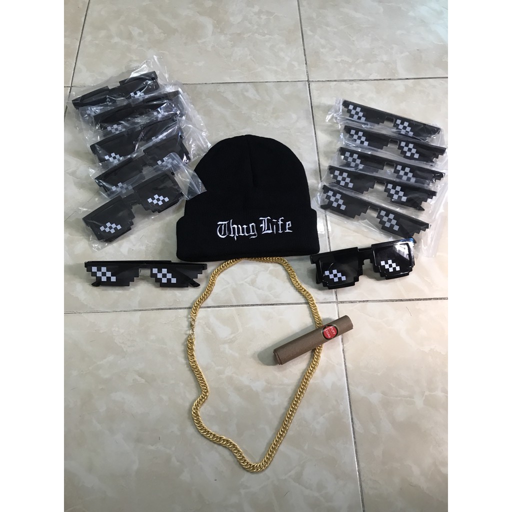 Nón Len Nam Thug Life Đen - Nón Trùm Đầu Beanie Đường Phố