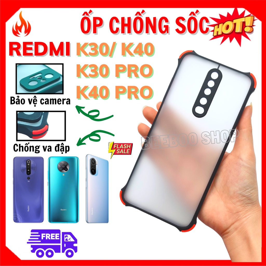 CHỐNG SỐCỐp lưng Bảo vệ Camera Xiaomi Redmi K30/ K30 Pro/ K40/ K40 Pro - Chất liệu Nhám Cao cấp - Chống va đập
